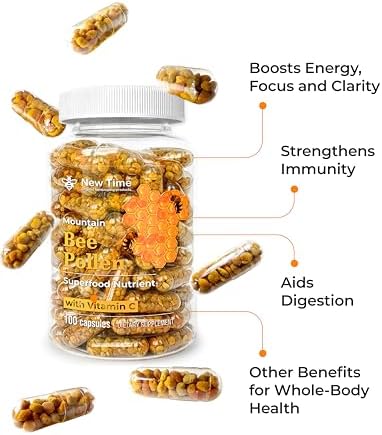 New Time Organic Mountain Bee Pollen packaging side view