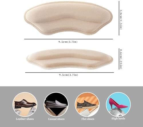 Soft foam shoe inserts for loose shoes displayed in a 4 pair pack.