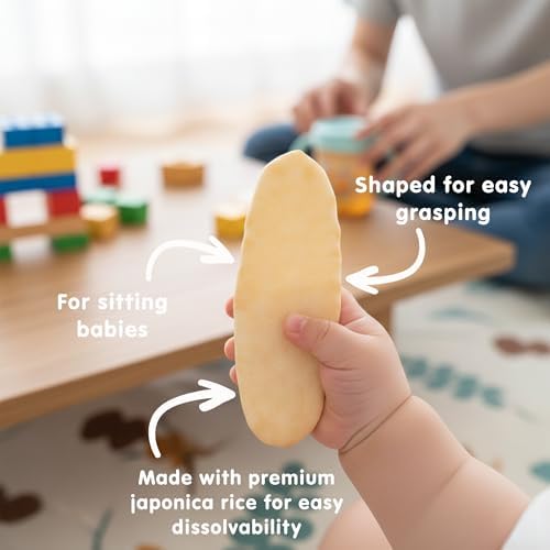 Top view of the premium imported Hot Kid Baby Mum-Mum rice rusk biscuits for infant teething relief.