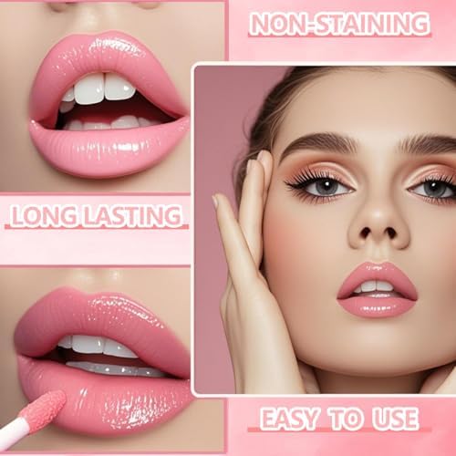 Eakroo 6 Colors Peach Lip Stain Set, Korean Lip Gloss Mini Liquid Lip Tint, Lipstick for Women, Liquid Blush, Lip Plumper, Lip Stain Long Lasting Waterproof, High Pigment, Vivid Color, Cute Stuff - Image 6