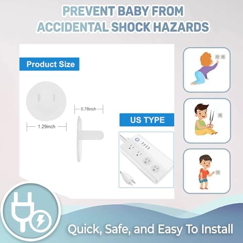 Close up of 24 pack clear plastic child proof socket covers