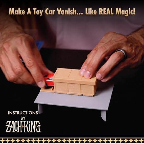 Specially engineered toy car and wooden box for the Vanishing Car illusion.