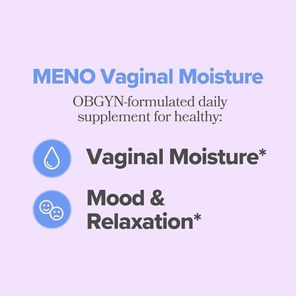 O Positiv MENO hormone-free supplement bottle showing Maca and Fenugreek ingredients