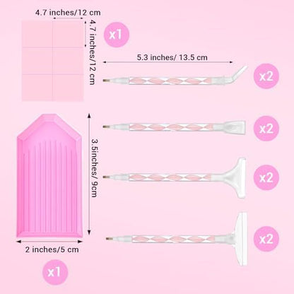 Dual-ended diamond dotting pen with wax and metal tips
