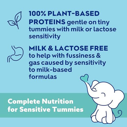 Good Start dairy free infant formula powder for sensitive tummies packaging details.