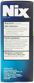 Nix 1 percent Permethrin Creme Rinse bottles and yellow nit combs.