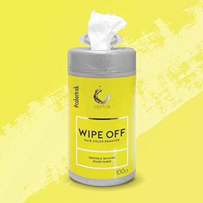 Back of Colortrak hair color remover wipes canister showing details