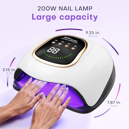 Gugusure salon grade nail light showing a hand activating the automatic infrared sensor.