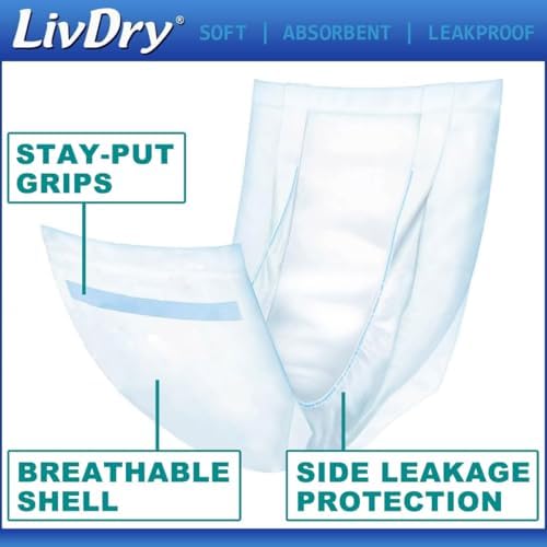 Long length unisex booster pads showing the soft clothlike texture and leak guards.