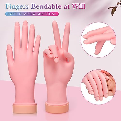 Flexible plastic nail training hand on desk base