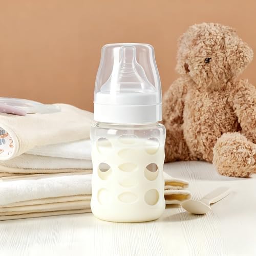 Silicone baby bottle cover demonstrating flexible material
