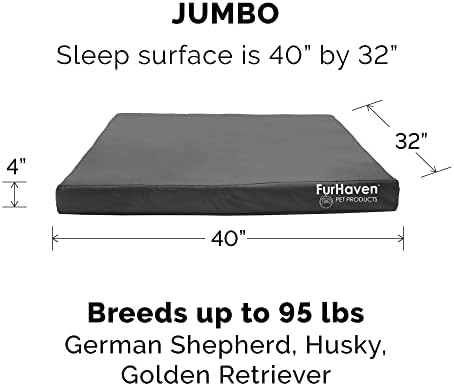 Furhaven indoor outdoor logo print pet bed cover zipper detail
