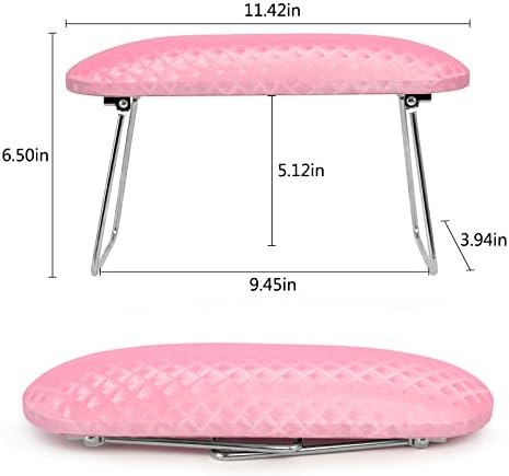 Folded Krofaue nail arm rest showing stainless steel legs