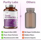 Purity Labs trans resveratrol capsule bottle lifestyle wellness setting