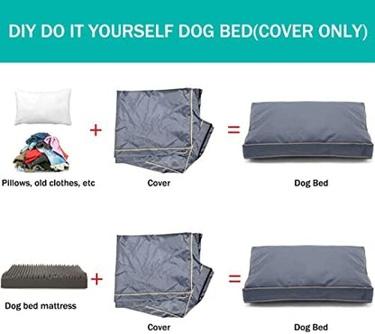 Easy to clean wipeable dog mattress protector for indoor and outdoor use.