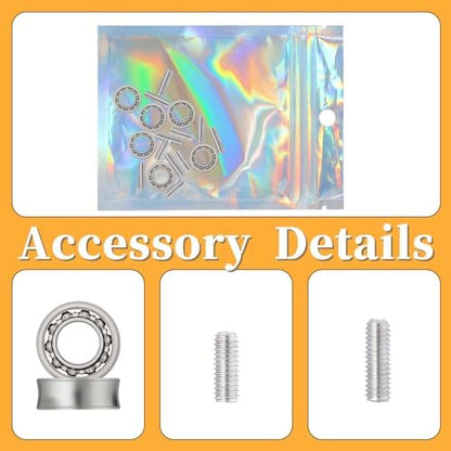 Assortment of short and long stainless steel axle screws for yo-yo