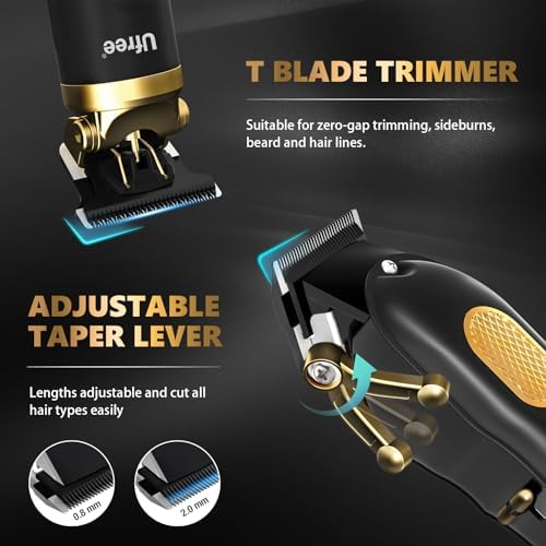 Ufree men's hair cutting kit accessories including guide combs attachment guards and dual USB charging cables