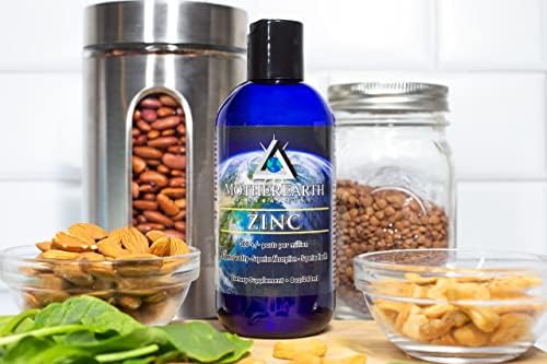 Mother Earth Minerals liquid zinc eight ounce bottle for immune support