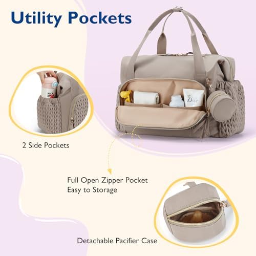 Mommore baby bag lifestyle shot with portable changing pad