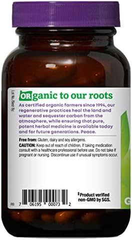 Back of Oregon's Wild Harvest bottle showing organic certification