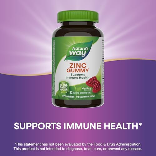 Vegetarian zinc supplements in gummy form for improved immune health and nutrition