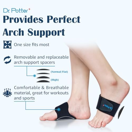 Adjustable compression bands with removable gel arch pads for flat feet