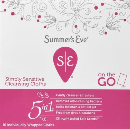 Summer's Eve feminine wipes for sensitive skin on the go hygiene