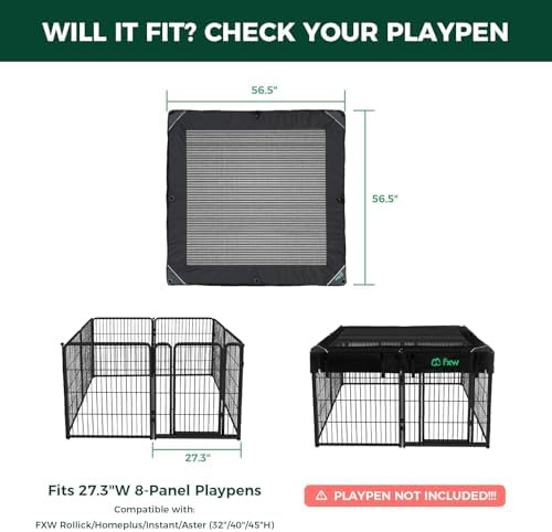 FXW pet pen cover semi transparent mesh for visibility