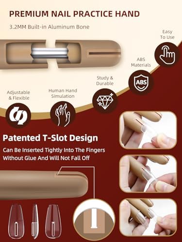 Niqzopa training hand set with brushes and nail art accessories