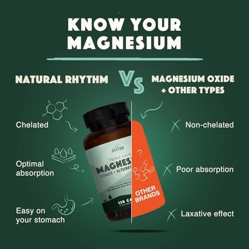 Natural Rhythm Triple Calm Magnesium supplement facts label showing taurate glycinate and malate blend