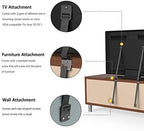 Safety 1st anti tip straps installed behind a flat screen television securing it to a wall.