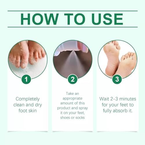 Ximonth foot care spray displayed with tea tree leaves to represent natural formula.