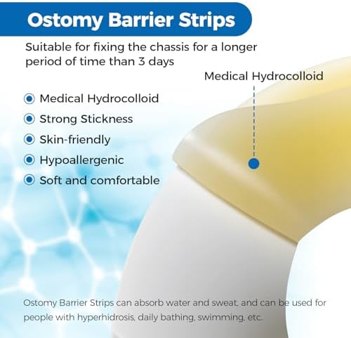 Medical grade hydrocolloid ostomy tape strips for stoma protection