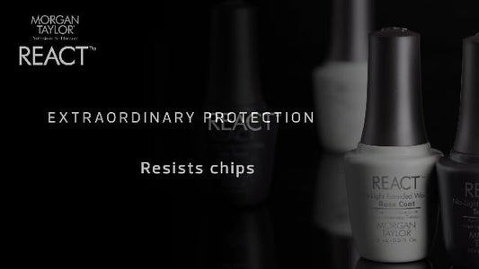 Clear hybrid liquid base coat formula in a professional glass bottle with an Italian brush applicator.