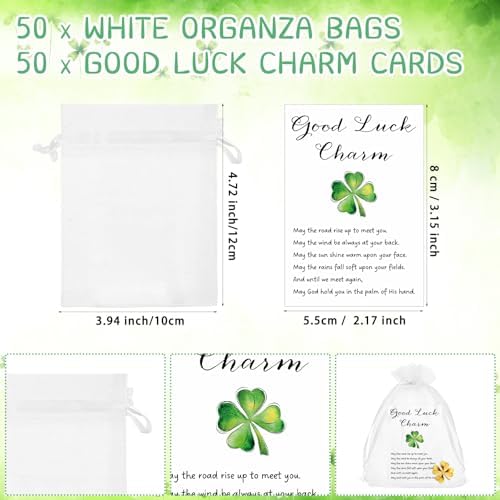 Ferreve Irish themed lucky coin set in white organza bags
