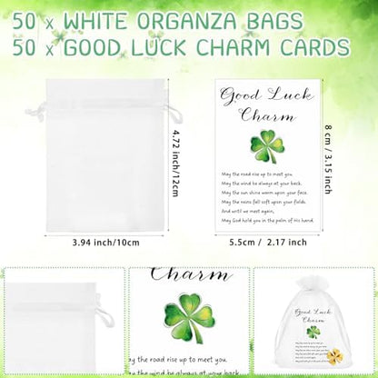 Ferreve Irish themed lucky coin set in white organza bags