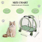 Cat Backpack Carrier, Transparent & Breathable Cat Carrier with Wheels, Large Space Bubble Pet Backpack for Kitty Dog Bunny Up to 20lbs, Multiple Carrying Options, Perfect for Traveling/Taking a Walk - Image 3