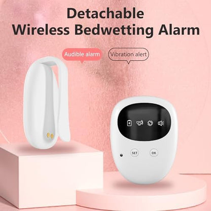 Nighttime potty training alarm system with vibration and sound indicators.
