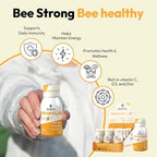Close up view of BEE & YOU propolis shot nutritional ingredients label