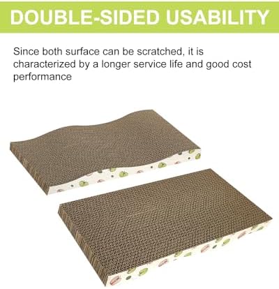 Demonstration of flipping the double sided cardboard scratcher to showcase its long lasting reversible design.