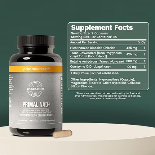 Primal Harvest NAD Plus ingredient label details