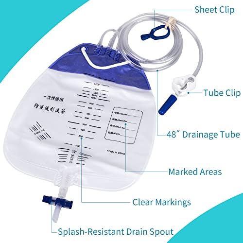 Close up of the anti-reflux chamber on the Yoogusto urine collection bag.