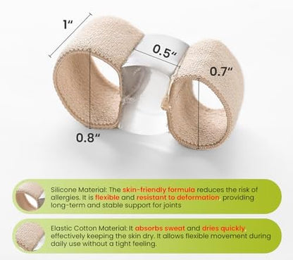Close up view of the breathable wicking fabric texture and medical silicone gel inside the Bukihome toe spreader.