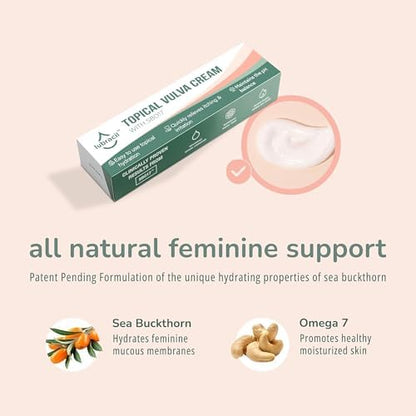Estrogen-free feminine moisturizer with sea buckthorn oil and Omega-7.