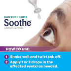 Side angle of Soothe dry eye relief product box highlighting the trusted brand heritage logo.