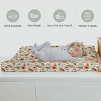ZoUbqchY boho mushroom changing pad cover styled on nursery furniture