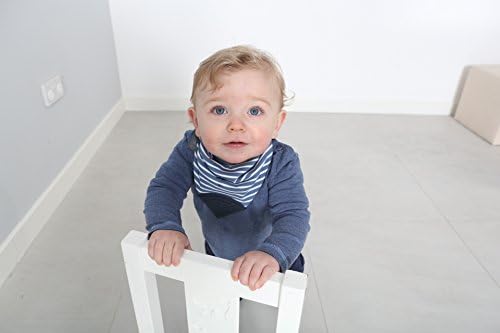 Close up view of the food grade silicone textured triangle on the Cheeky Chompers baby dribble bib.