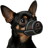 Side profile of CNSYAF breathable mesh dog muzzle