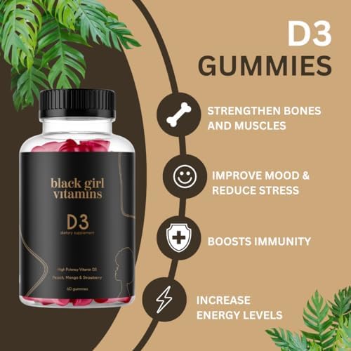 Black Girl Vitamins D3 supplement bottle nutrition facts label