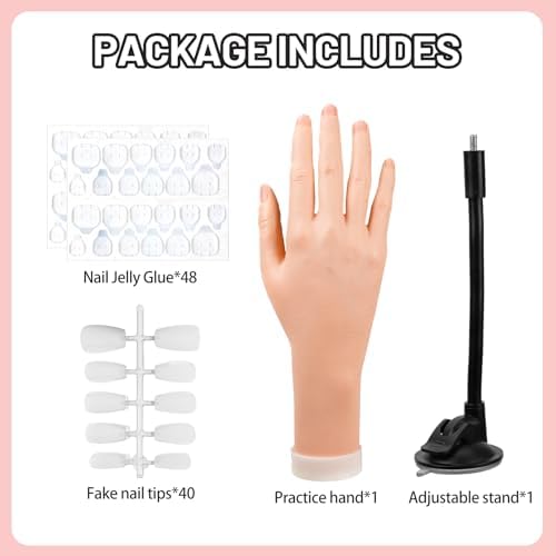 Realistic silicone mannequin hand for nail art practice